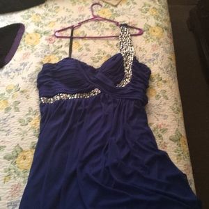 Royal blue one shoulder prom dress *plus size*
